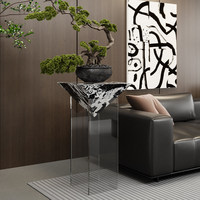 Table d'appoint de luxe en forme de pyramide inversée pour salon, table d'appoint à base acrylique pour hôtel, décoration artistique