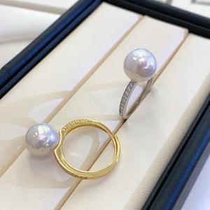 Manufacturer Wholesale S925 Silver Ring Light Luxury 10-11mm Natural Pearl <b>Simple</b> Versatile Romantic Style High Quality Gift Box - Product Image 3