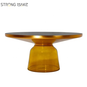 Sebastian Herkner style transparent teinté en verre en laiton massif cadre doré <span class=keywords><strong>pas</strong></span> <span class=keywords><strong>cher</strong></span> miroir <span class=keywords><strong>table</strong></span> <span class=keywords><strong>basse</strong></span> bell - Product Image 1