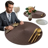 Ensemble de 4 dessous-de-plat ronds antidérapants en PP de 5 mm d'épaisseur (38 cm de diamètre) pour la mise en place de la table (beige)