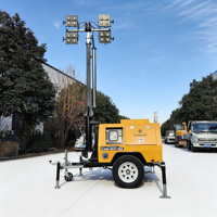 Générateur diesel SMLV 1000QA pour tour d'éclairage mobile sur remorque, mât de 9 m, projecteur à halogénures métalliques de 440 000 lumens, moteur classé IP67