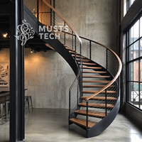 Escalier Courbé de Qualité Supérieure pour Villas de Luxe Modernes – Fabricant Spécialisé en Aménagement Intérieur