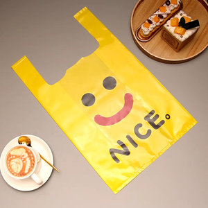 Supermarket Customize <b>Compostable</b> Biodegradable Reusable Grocery Store Tote Plastic Shopping Carry Out T-Shirt <b>Bag</b> With Logos - Product Image 5