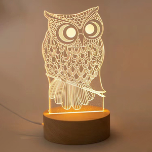 Nhà Máy bán hàng trực tiếp của vòng gỗ rắn ánh sáng cơ sở nhỏ ánh sáng ban đêm Acrylic mô hình tùy chỉnh doanh nghiệp <span class=keywords><strong>USB</strong></span> ánh sáng ban đêm - Product Image 1