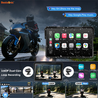 Pantalla de navegación inalámbrica Bestsonic de 6 pulgadas con conexión automática para iPhone y Android. Disfruta de mapas, música, llamadas. Pantalla impermeable para ciclismo.
