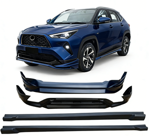 Nouveau pour Toyota <span class=keywords><strong>Yaris</strong></span> <span class=keywords><strong>Cross</strong></span> : Lèvre de pare-chocs avant, lèvre de pare-chocs arrière et jupes latérales en ABS, pour modèles hybrides 1.5L 2022-2025 – Pièce automobile - Product Image 2