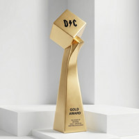 Trofeo de Resina Personalizado con Diseño de Cubo, Trofeo Conmemorativo de Honor para Empleados Destacados, Trofeo de Resina Ecológica
