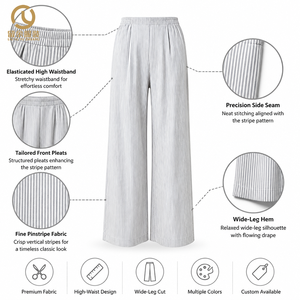 <span class=keywords><strong>Pantalon</strong></span> <span class=keywords><strong>droit</strong></span> pour <span class=keywords><strong>femme</strong></span> OEM ODM de haute qualité, coupe ample, style tendance, élégant, en <span class=keywords><strong>velours</strong></span>, 100 % coton, infroissable - Product Image 3