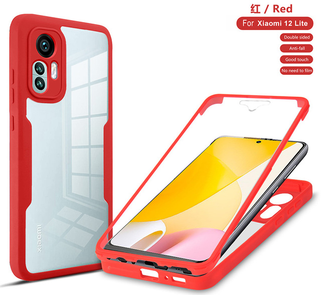Wholesale Double Sided 360 Full Protection Transparent Phone Case for Xiaomi 12 Lite Mobile Phone Cover with Screen Protector