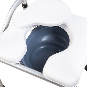 Aluminum Alloy Folding <b>Commode</b> <b>Chair</b> With Caster Wheels For Elderly And Disabled Mobility Support Bathroom Safety Equipment - Product Image 3