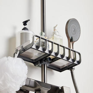 Étagère <span class=keywords><strong>de</strong></span> <span class=keywords><strong>Douche</strong></span> Murale Luxe Léger Sans Perçage en Plastique pour Articles <span class=keywords><strong>de</strong></span> Toilette et Gels – Rangement Pratique pour Nettoyants - Product Image 3