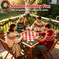 Tapis de table de mahjong américain de Noël, tapis de jeu de fête doux et antidérapant avec motif casse-noisette et canne à sucre