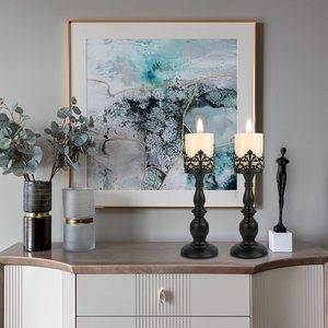 Wholesale Custom <strong>Gothic</strong> Matte Black Iron Vintage Tall <strong>Candle</strong> <strong>Holders</strong> Decorative Large Table Centerpieces <strong>Candle</strong> Stand Decor - Product Image 4