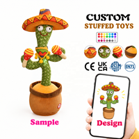 Cactus Dansant Électrique en Peluche Super Douce, Chantant, Enregistrant, Lumineux, Torsadant, Amusant, Interactif, Cadeau pour Enfants CE CPC