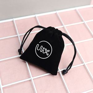 Custom Screen Printed Logo Luxury Black Silk Velvet Recyclable Drawstring Jewelry Bag for Watch Necklaces & Glasses - Product Image 4
