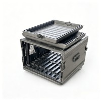 Boîte de rangement 8U-16U avec roulettes, étui détachable ignifuge et anti-collision pour équipement audio, vidéo et éclairage professionnel