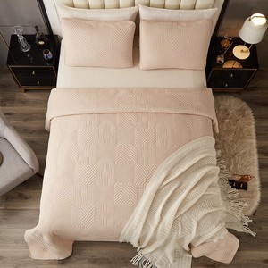 Nouvelle arrivée ultrasons reine couvre-lit couvre-lit blanc imprimé couverture ensemble couvre-lit pinsonic couette ensemble pour la maison - Product Image 2