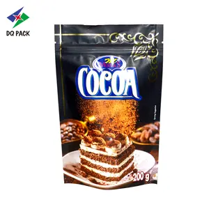 DQ PACK vente en gros de qualité alimentaire finition mate 200g sac d'emballage en plastique pochette debout avec fermeture éclair pour poudre de coco