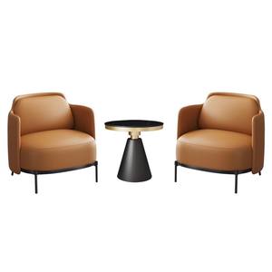 Hotel <b>Sofa</b> PU Leather Metal Frame Durable Lounge Chair For Reception Area - Product Image 5