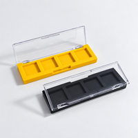 Palette de fards à paupières rectangulaire transparente carrée 4 couleurs vide, conteneur OEM, logo personnalisé, vente directe d'usine pour fards à paupières