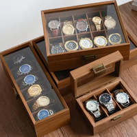 Boîte à montres JinZheng élégante en bois de noyer massif, faite à la main, avec 3/6/10/12 emplacements, étui de rangement et de présentation doublé de velours, design animalier unique