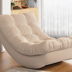 LE Simple Modern Pine Lazy Rocking <b>Chair</b> Moon Lounge <b>Chair</b> Bedroom Balcony Adult Single Plush Soft Bed - Product Image 2