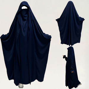 Jilbab con Cappuccio Monopezzo in <span class=keywords><strong>Nida</strong></span> con Laccetto per le Dita, Abito Islamico Modesto a Lunghezza Intera per Donne Musulmane, Ideale per Ramadan ed Eid - Product Image 4