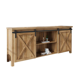 One Piece Amazon Modern Style Modern Long Walnut Trade 72-inch Tv Cabinet With Automatic Sliding Door Mechanism