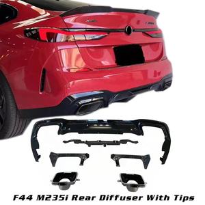 Diffusore Posteriore 2020 per <span class=keywords><strong>BMW</strong></span> Serie 2 <span class=keywords><strong>F44</strong></span> M235i in Materiale Plastico PP Nero Lucido con Terminali - Product Image 4