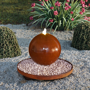 Decoración de jardín al aire libre fuente de agua personalizada globo bola hueca fuentes de esfera de acrílico transparente con luz Led - Product Image 2