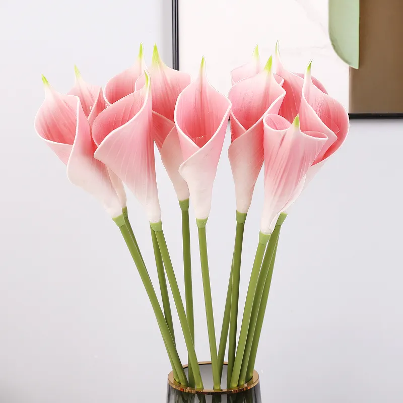 Nouveau design artificiel vraie touche PU calla lily pour la décoration intérieure grande taille faux calla lily fleurs artificielles décoratives