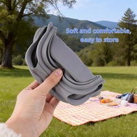 Bol d'alimentation et d'eau portable en silicone deux-en-un, étanche, pour animaux de compagnie, avec design pliable pour chats et chiens