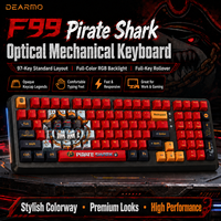 Clavier de jeu mécanique F99 avec interrupteur optique, 97 touches, rétroéclairage RVB, touches PBT, anti-ghosting complet N-Key Rollover pour les joueurs PC