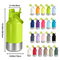 Bouteille d'eau pour chien en acier inoxydable anti-fuite 2 en 1 avec bol pliable, gourde de voyage pour animaux de compagnie, logo personnalisé, 1000 ml, 32 oz