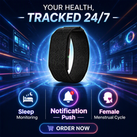 Bracelet intelligent super fin de 7,5 mm sans écran, étanche IP68, autonomie de 25 jours, bracelet intelligent pour le suivi de la santé, de la fréquence cardiaque, du HRV et de l'SpO2