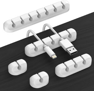 Organizador <span class=keywords><strong>de</strong></span> Cables Magnético con 6 Ranuras, Abrazaderas <span class=keywords><strong>de</strong></span> Silicona Adhesivas <span class=keywords><strong>para</strong></span> Cables <span class=keywords><strong>de</strong></span> Celular, Etiquetas Impresas Personalizadas, Guías <span class=keywords><strong>de</strong></span> Gestión <span class=keywords><strong>de</strong></span> Cables - Product Image 1