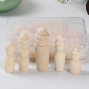 Ensemble de poupées en bois de hêtre couleur bois naturel, kit créatif fait main pour projets artistiques - Product Image 1