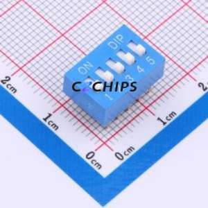 DS-05-B DIP Switch Through hole Component (THT) Switch ( Number of Switch Sections: 5 )( Lead Spacing: 2.54mm )( Color: Blue ) - Product Image 1
