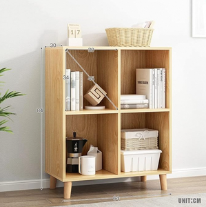 Casier de rangement en bois à deux niveaux et à deux niveaux Étagère polyvalente pour bureau à domicile Conception à quatre compartiments - Product Image 3