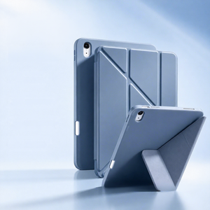 Étui de protection de couleur unie compatible <span class=keywords><strong>iPad</strong></span> avec support pliable en Y, compatible avec les modes paysage et portrait ; <span class=keywords><strong>Coque</strong></span> souple en TPU résistante aux chutes - Product Image 4