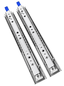 Glissière de tiroir encastrée en acier laminé à froid robuste Leiry, longueur 16, capacité 100-200 kg, fermeture amortie, design industriel, 53 mm - Product Image 4