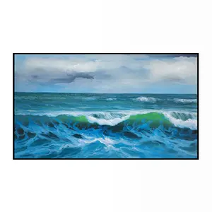 ダーリンDRZ118モダンキャンバスアートワーク手作りブルー海景絵画オイルウォールアート家の装飾