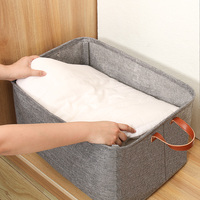 Panier de rangement pliable en tissu ramie et coton pour la maison, capacité 10-20L, pour chambre et placard (21x16x13.5cm)