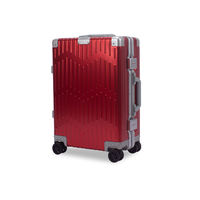 Valise classique à ouverture frontale en aluminium avec cadre entièrement métallique, poignée latérale à ressort lent, serrure à code TSA, roues silencieuses, bagage de voyage
