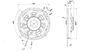 Ventilateur axial EC ebm-papst W3G385-CT65-81 385 mm, ventilateur de refroidissement industriel compact, équipement de ventilation, remplacement haute efficacité - Product Image 2
