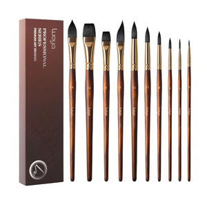 ชุดแปรงสีน้ำ Luoya Professional Fuumuui 10 ชิ้น ขนสังเคราะห์ ด้ามไม้ ขนกระรอก สำหรับศิลปิน แปรงหัวแบนขนาดใหญ่/แปรงหัวแหลม/แปรงหัวกลม - Product Image 1