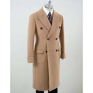 <span class=keywords><strong>Costume</strong></span> d'affaires à double boutonnage en laine marron Style grand pardessus d'hiver pour hommes-grande taille châle revers <span class=keywords><strong>ceinture</strong></span> respirant grande taille - Product Image 1
