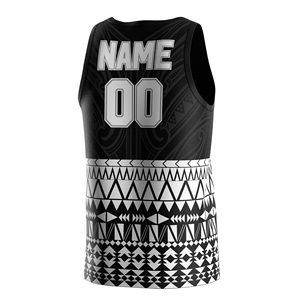 T-shirt de rugby noir et blanc à sublimation tendance, grande taille, débardeur de sport, chemise sans manches pour homme - Product Image 4