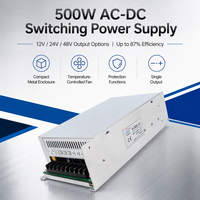 Alimentation à découpage 500W 12V 40A avec ventilateur à température contrôlée pour affichage LED, vidéosurveillance et contrôle industriel