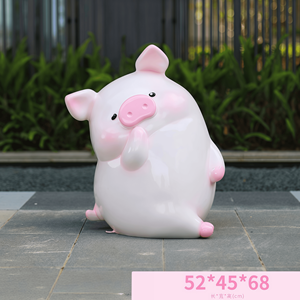 Estatua de Cerdo Rosa de Resina Ecológica Personalizada, Escultura de Animal Adorable Hecha a Mano para Decoración de Exteriores - Product Image 6